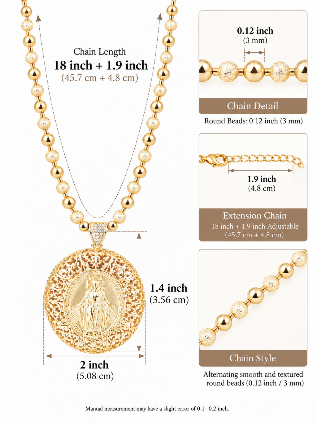 Collar con filigranas de la Virgen María