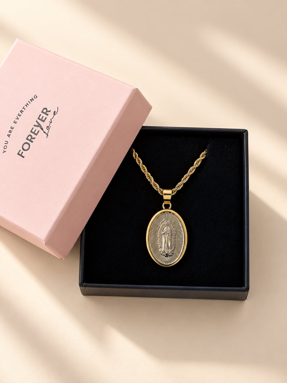 Two-Tone Virgin Mary Necklace