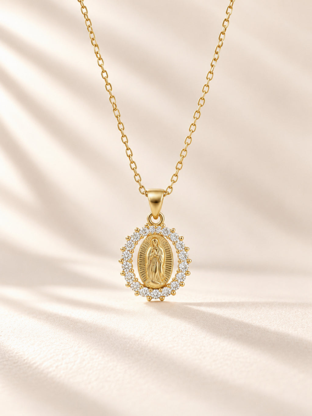 Mini Floral Virgin Mary Necklace