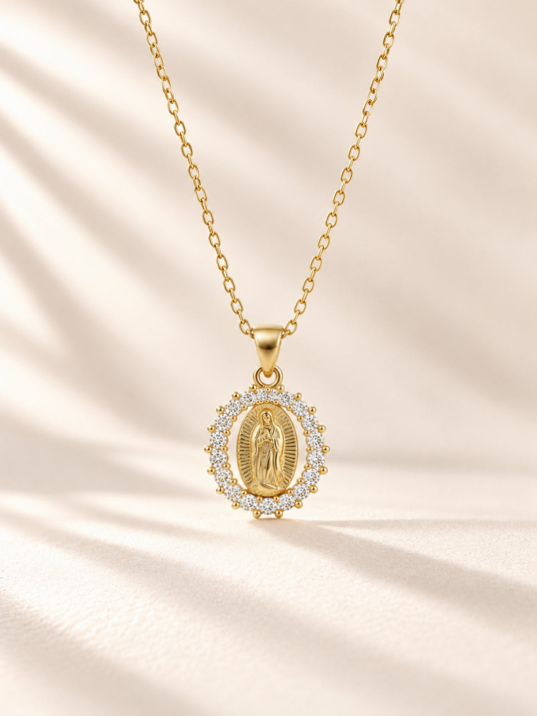 Mini Floral Virgin Mary Necklace