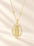 Collar de la Virgen María con flores