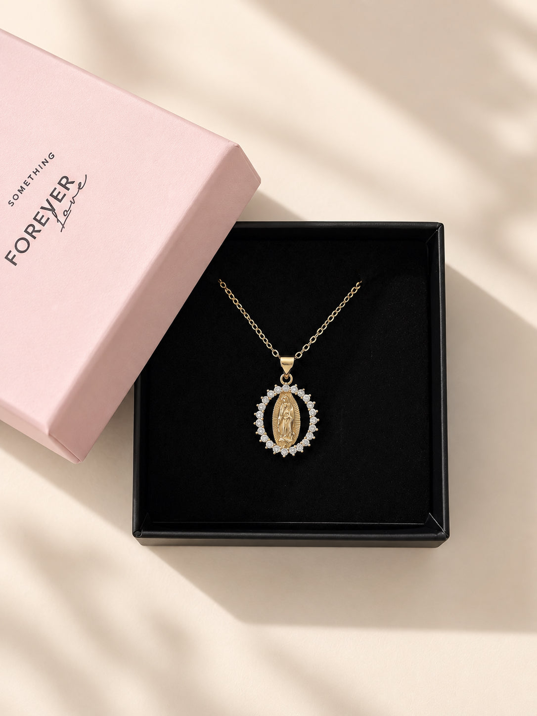 Mini Floral Virgin Mary Necklace