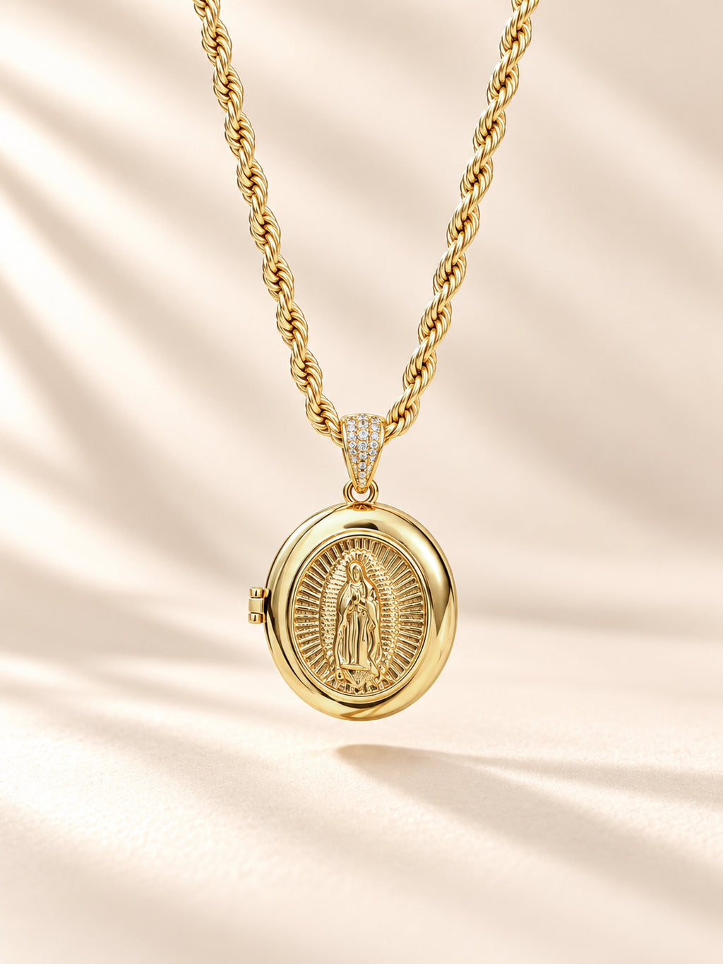 Virgin Mary Locket Necklace