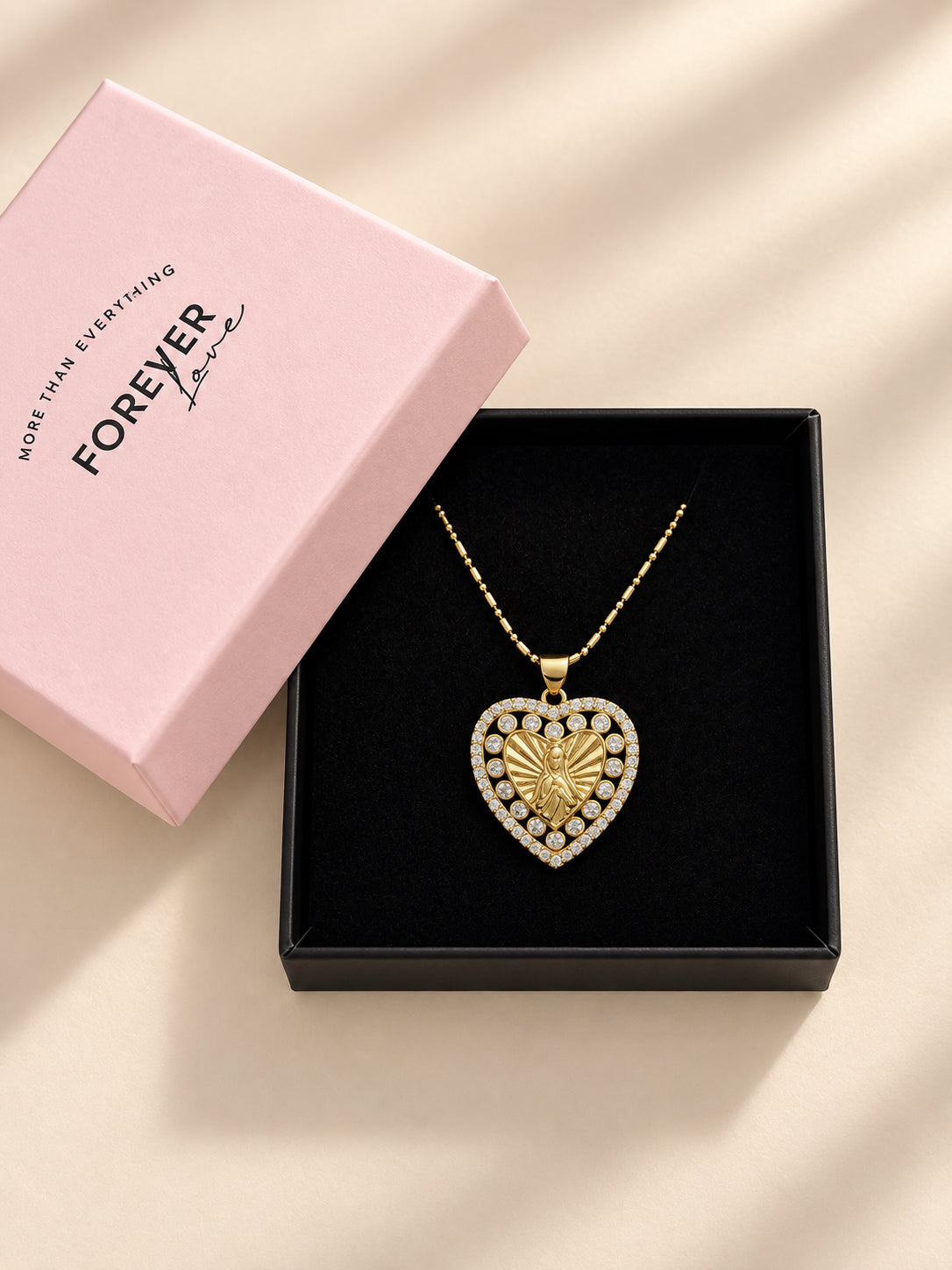 Heart Virgin Mary Necklace