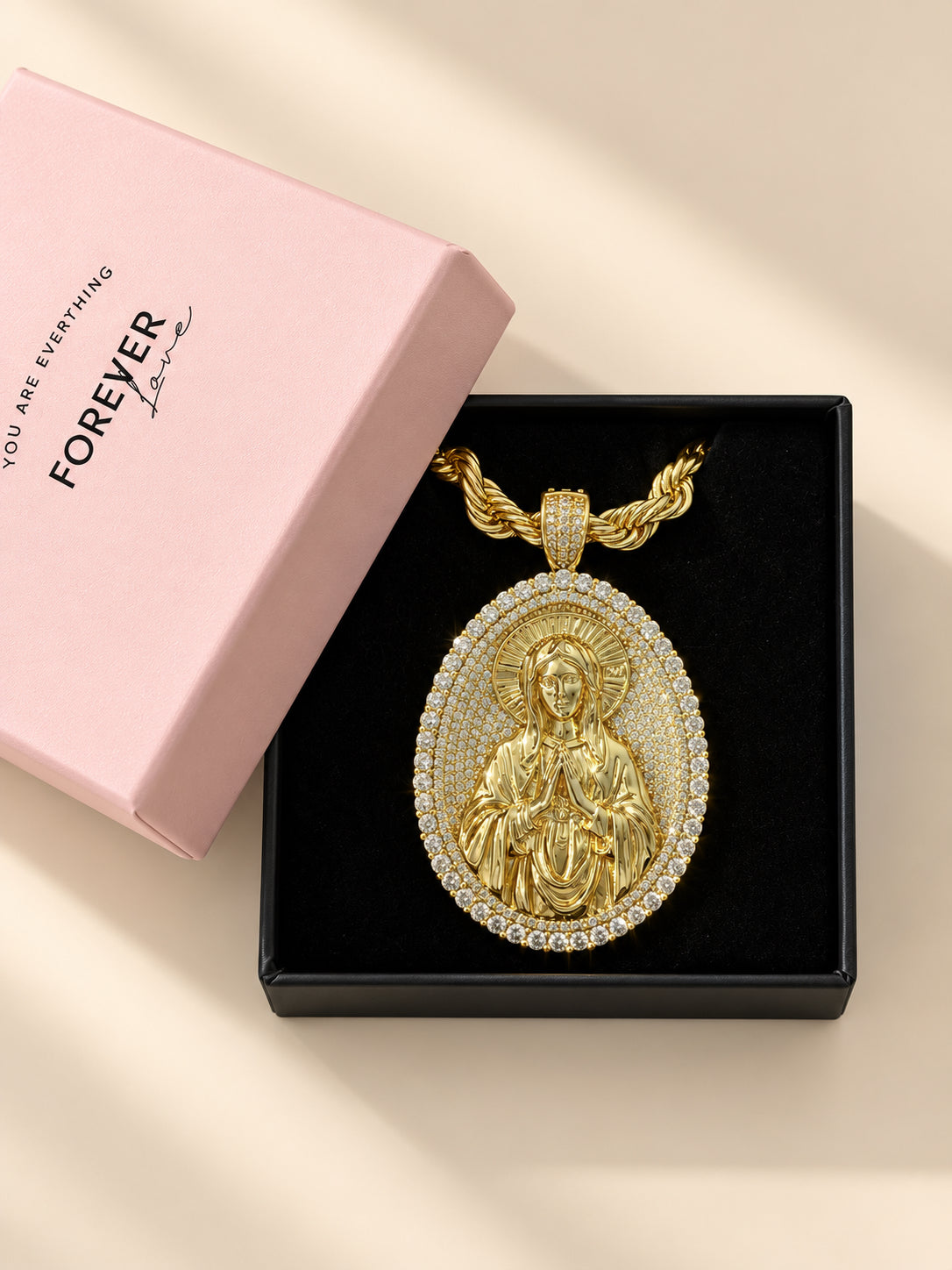 CZ Virgin Mary Necklace