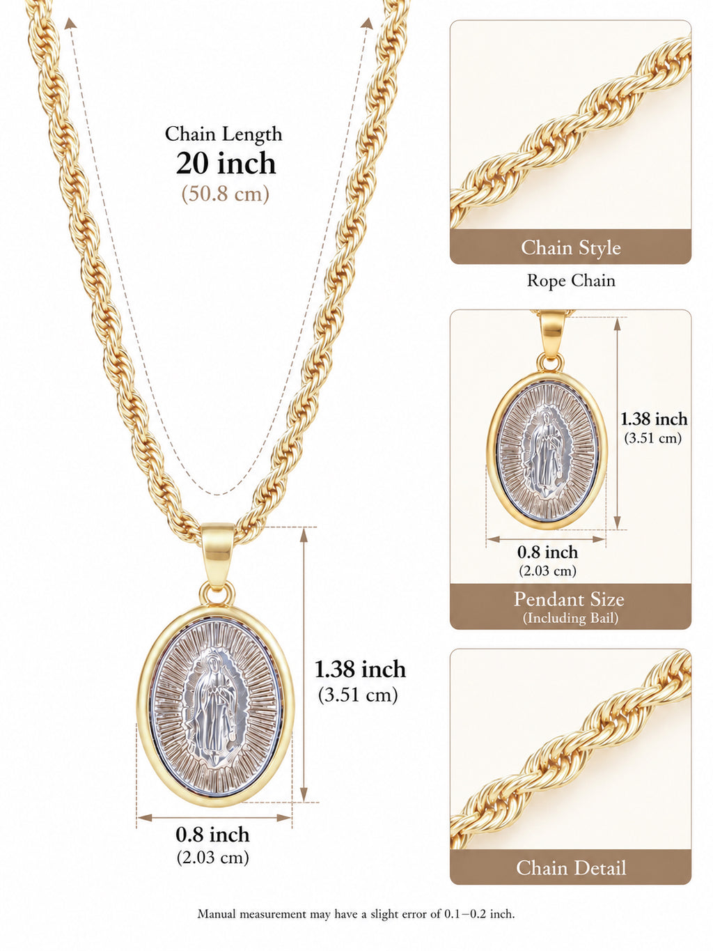 Collar de la Virgen María bicolor