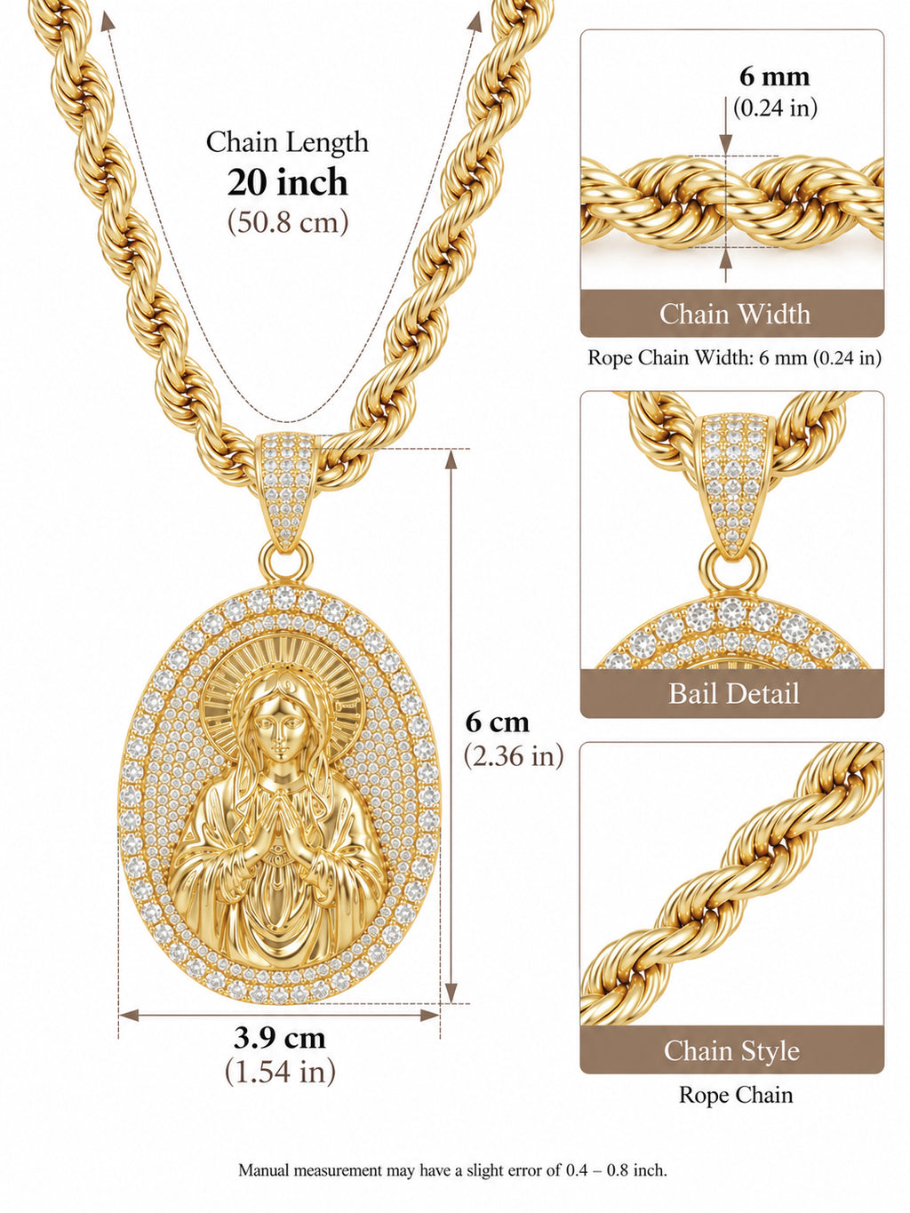 Collar de la Virgen María CZ