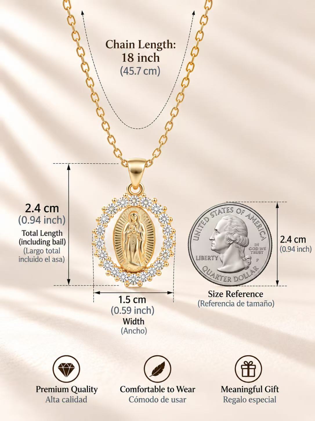 Mini Floral Virgin Mary Necklace