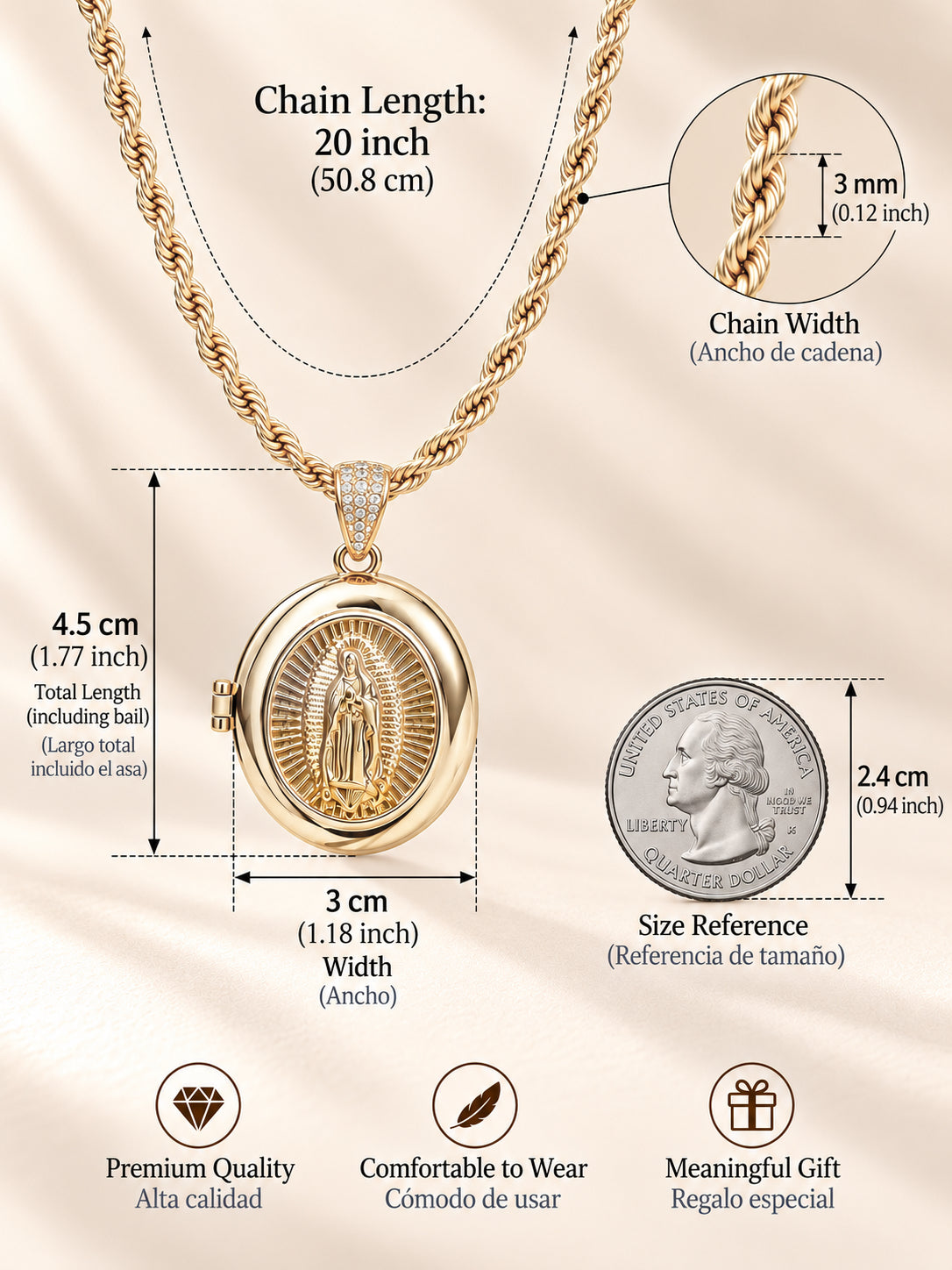 Virgin Mary Locket Necklace